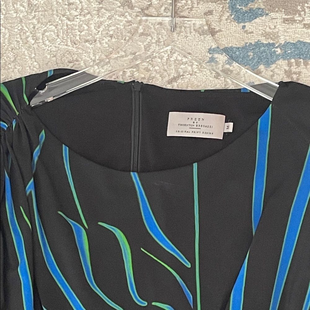 Preen by Thornton Bregazzi Black Dress with Blue and Green Accents - Picture 2 of 4